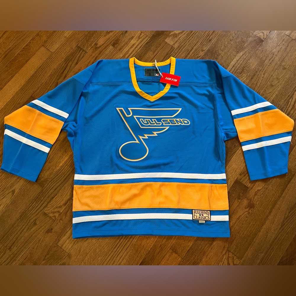 FULL SEND Nelk Boys Hockey Jersey Pullover St. Louis Blues Limited Edition small